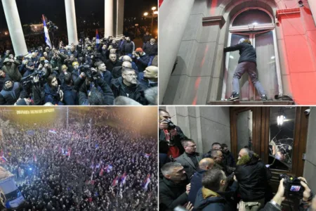 ФОТО | БЕЛГРАД НА НОЗЕ – Лидерот на коалицијата “Србија против насилство“: “Не тепаа со палки, дури и одзади, на некои им ги скршија и нозете!“