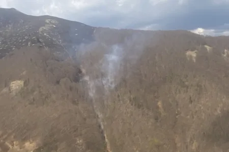 Полицискиот хеликоптер исфрли над 15 тони вода, локализиран пожарот во атарот на село Жировница