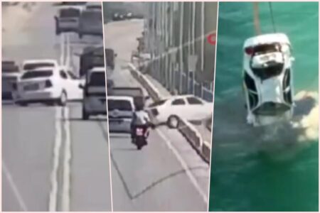 ВОЗНЕМИРУВАЧКО ВИДЕО! ЦЕЛО СЕМЕЈСТВО ЗАГИНА ВО ТУРЦИЈА: Автомобил пробил ограда и паднал од мост