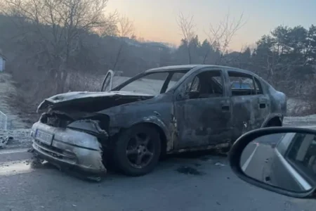 Страшна глетка кај Чачак: Изгоре автомобил како да е од картон!